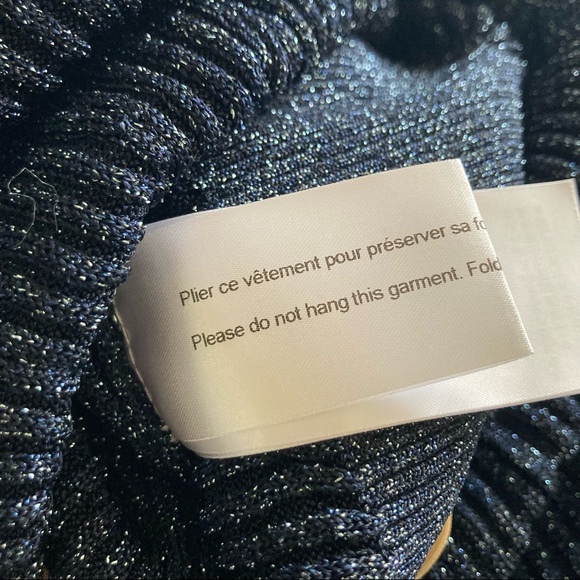 New Chloé Shiny Blue Knit Longsleeve Dress Size Large - Picture 8 of 10